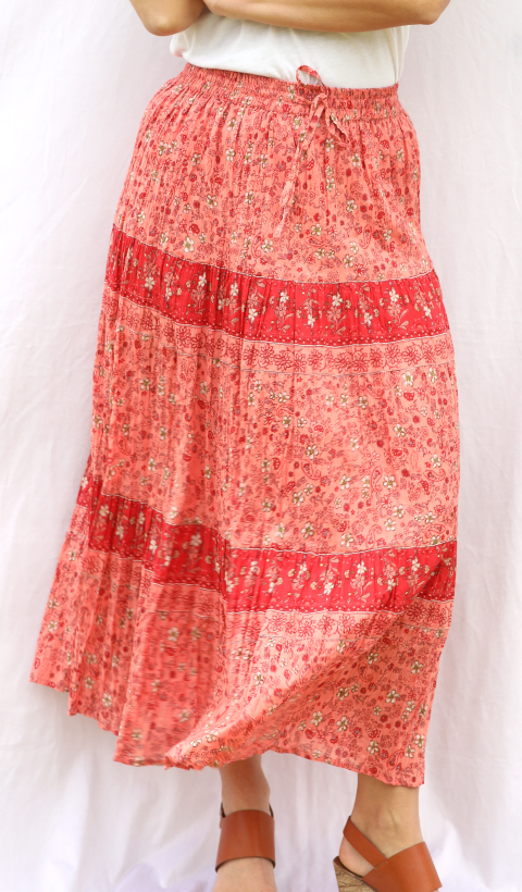 Mudflower Floral Print Maxi Skirt